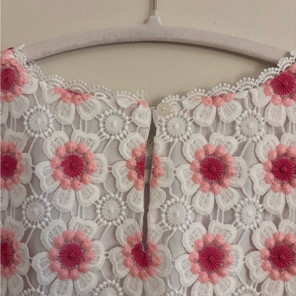 J.Crew Mosaic Floral Lace Crochet Blouse Women’s Size Large - Picture 3 of 4